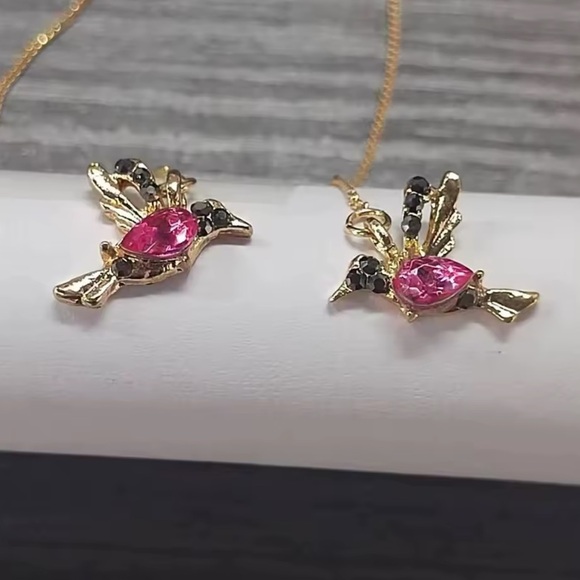 Jewelry - Gold Filled Cubic Zirconia Threader Hummingbird Earrings